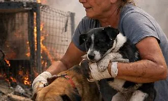 Si ustiona le mani e una spalla per salvare due cani da un recinto in fiamme