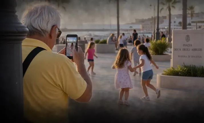 Marina di Ragusa, anziano realizza video ai bambini che giocano in piazza: il caso monta